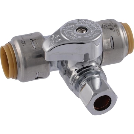 Sharkbite 1/2 In. X 1/2 In. X 3/8 In. Push-to-Connect Stop Tee UR24984A